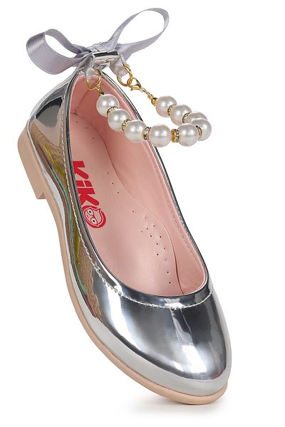 Kiko Kids Blanch Mirror Pearl Elastic Girls' Ballerina Shoes