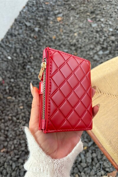 Yuka Atelier Ruby Medium Quilted Detailed Faux Leather Wallet