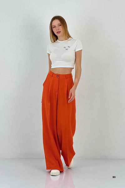 Miss Poem Women's Baggy Fit Wide Leg Palazzo Fuchsia Trousers