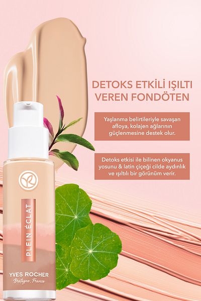 Yves Rocher Detox Effect Radiance Foundation - Pink 100- 30 Ml-61871