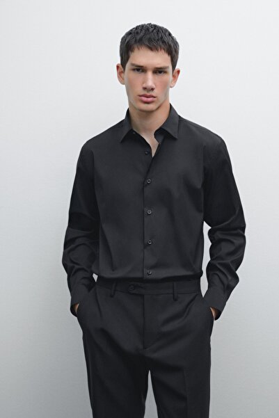 Massimo Dutti Esnek slim fit gömlek