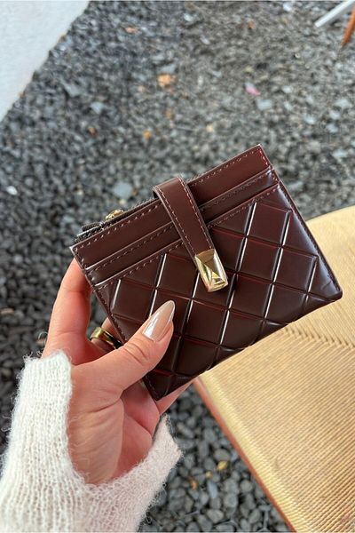 Yuka Atelier Ruby Medium Quilted Detailed Faux Leather Wallet