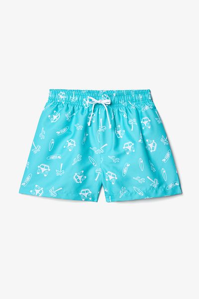Penti Boy's Voyage Car Patterned Shorts Swimsuit with Lacing Detail