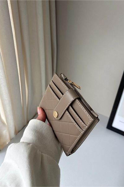 Yuka Atelier Ruby Medium Quilted Detailed Faux Leather Wallet