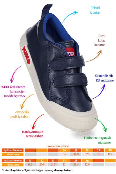 Kiko Kids Pantofi sport casual pentru băieți Suba Velcro Thermo Sole