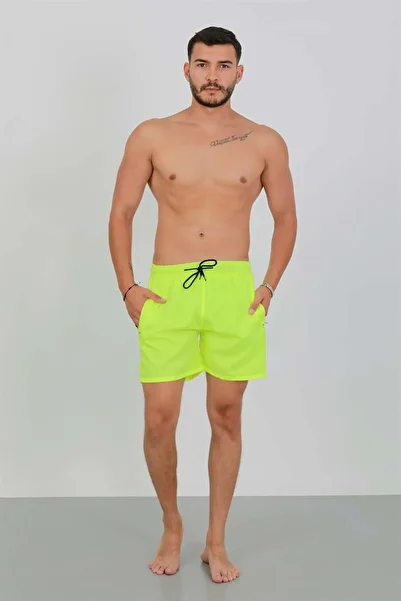 modaserdem Mdsrdm Men's Zippered Pocket Swim Shorts Neon Green