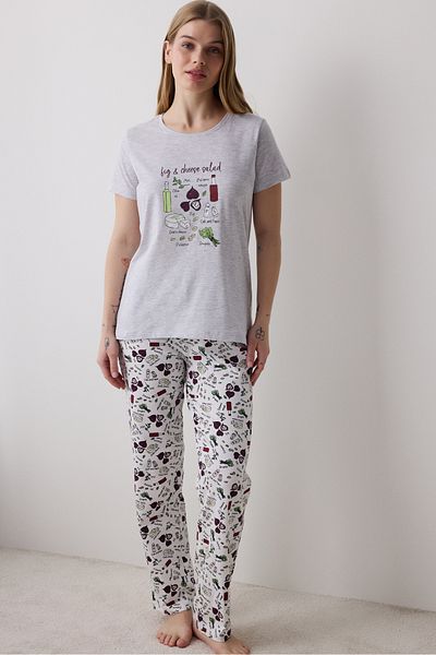 Penti Salad Gray Trousers Pajama Set