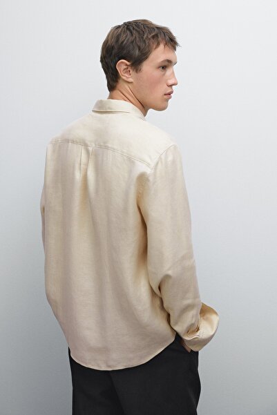 Massimo Dutti Hafif regular fit fitilli gömlek