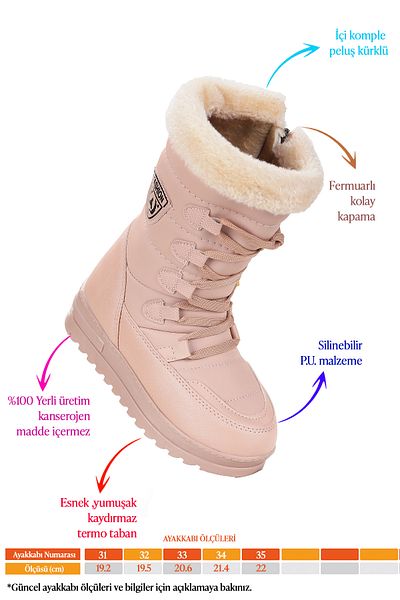 Kiko Kids Κοριτσίστικες θερμικές γούνινες μπότες χιονιού - Twg 995