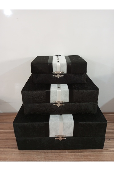 Sonem Çeyiz Çeyiz Sandık Gelin Damat Çanta Bohça Kutusu 3lü 0555