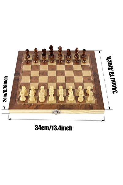 choice2 مجموعة جديدة 3 في 1 من الألعاب الخشبية: الداما، الطاولة، الشطرنج، مقا...