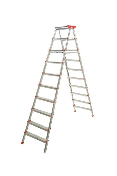 Genel Markalar Alüminyum Çift Çıkışlı Merdiven 10 Basamak | Kaymaz Ayaklı | E...