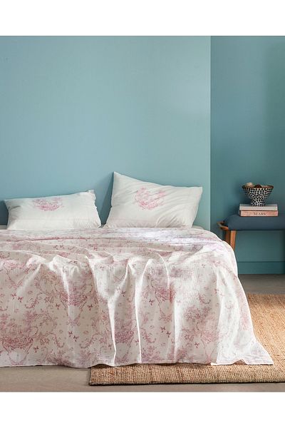 Madame Coco Arlette Single 100% Cotton Karde Printed Pique Set - Powder