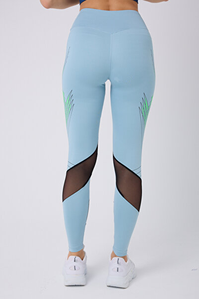 Butik High Waist Sports Leggings – Slim Fit Model |   Light Blue Color |   Flexible & Daily Comfort