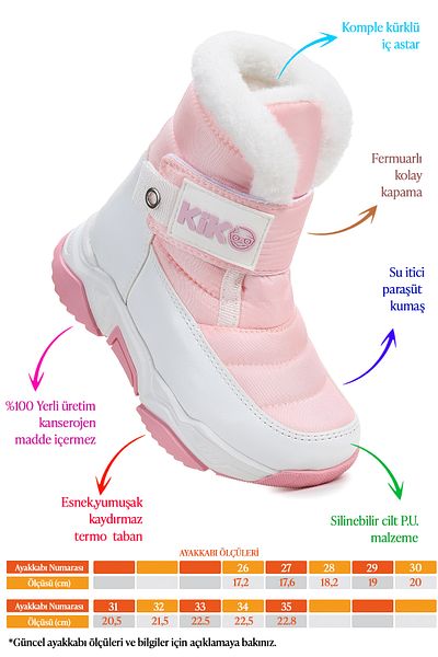 Kiko Kids Magic Velcro Girls Snow Boots