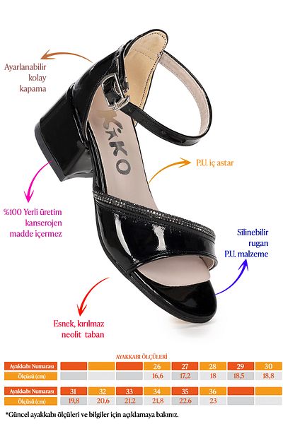 Kiko Kids Pantofi Sandale Cu Toc De 4 Cm Elos Lacuit Daily Fete