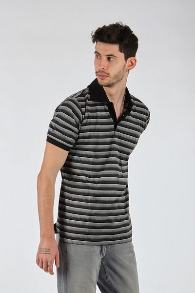 Barca Ανδρικό μπλουζάκι Polo Neck Pocket Κοντό μανίκι Μαύρο-γκρι 1102603