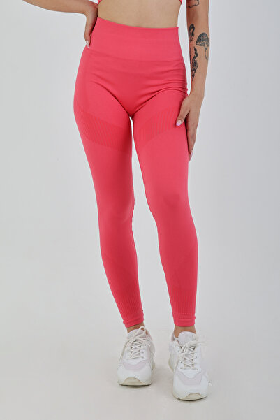 sooful Yüksek Bel Seamless Toparlayıcı Spor Tayt – Raspberry | Push-Up Etkili & Nefes Alan Kumaş