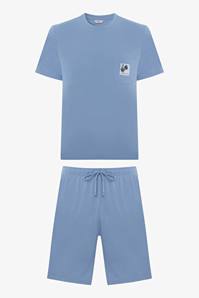 Penti Blue Rooster Mavi Şortlu Pijama Takımı