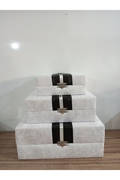 Sonem Çeyiz Çeyiz Sandık Gelin Damat Çanta Bohça Kutusu 3lü 0555