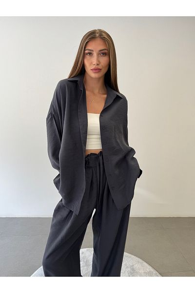ossons Elastic Waist Modal Shirt Pants Suit