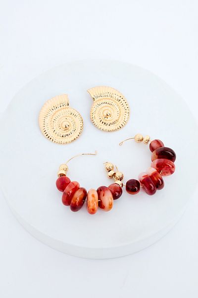 Penti Σετ σκουλαρίκια Lori Gold Color
