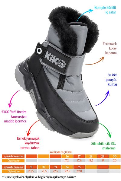 Kiko Kids Μπότες χιονιού Magic Velcro για αγόρια