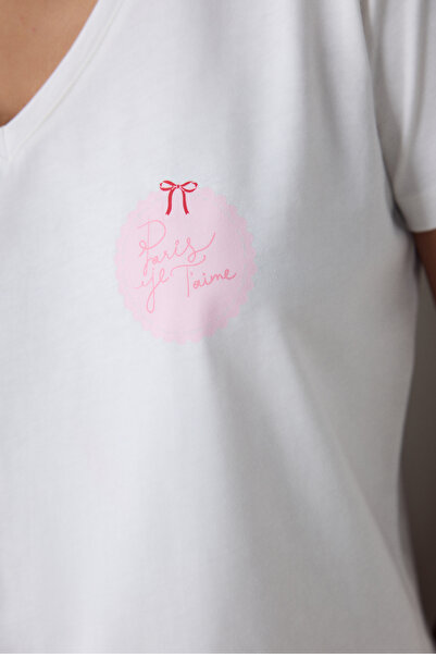 Penti Pinkish Pantolon Açık Pembe Pijama Takımı - Loves Paris Koleksiyonu