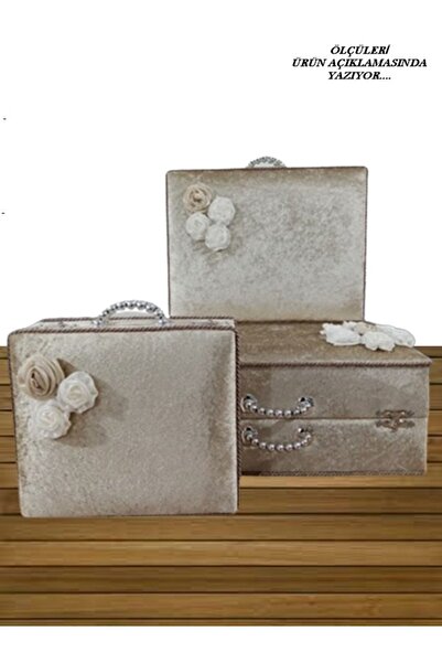 Sonem Çeyiz Çeyiz Sandığı Gelin Damat Bavul Çanta Sandık Hurç 3lü 0450