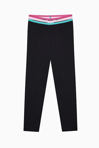Penti Elastische, detaillierte schwarze Leggings für Mädchen