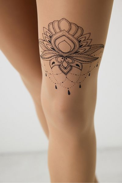 Penti Ethnic Tattoo Natural Skin Pantyhose