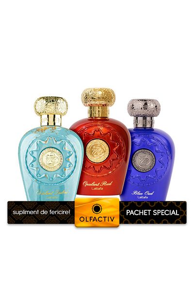 lattafa 3 perfumes pack, Opulent Dubai 100 ml, Opulent Red 100 ml and Blue Oud 100 ml