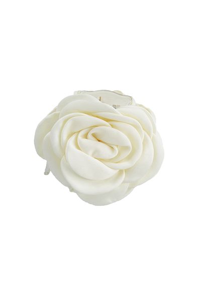 Roberta Lorenz Women's Cream Color Satin Rose Latch Buckle 10 cm