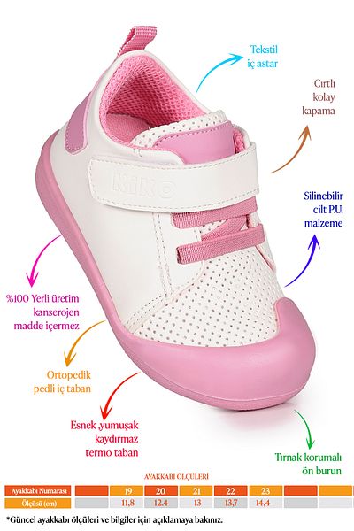 Kiko Kids Roce Panduf - Baby Girl First Step Velcro Shoes