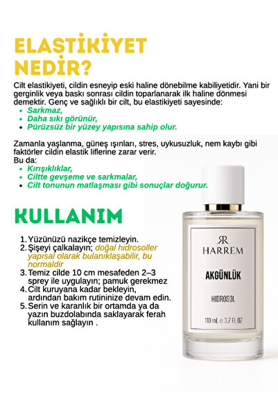 Harrem Akgünlük Suyu Elastikiyet Destekleyici Yaşlanma Karşıtı Tonik 110 ml
