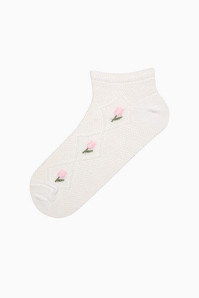 Penti Diamond Flower Pink White 2 Pack Booties Socks