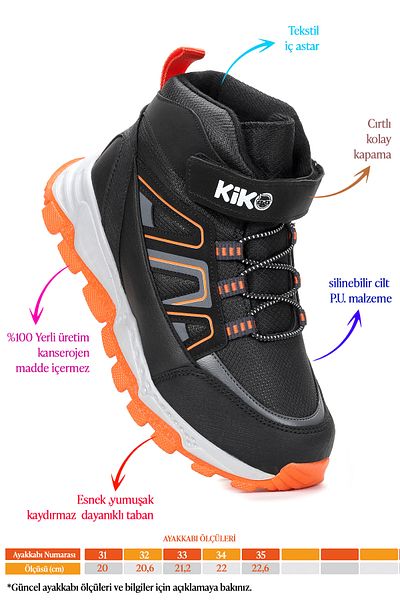 Kiko Kids Αθλητικά Μποτάκια Αγόρι - Kcal Thermo Sole, Velcro