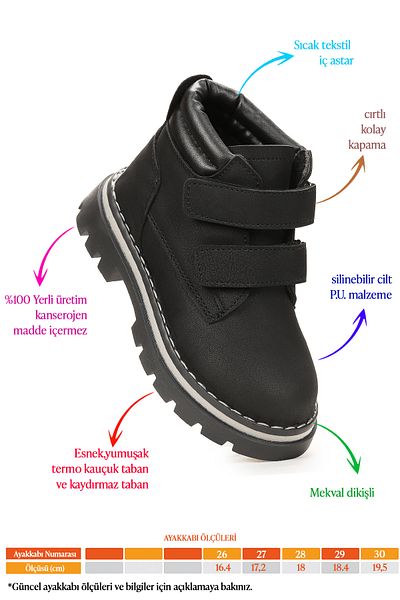 Kiko Kids Velcro Boots' Boots Shoes Arz 3340