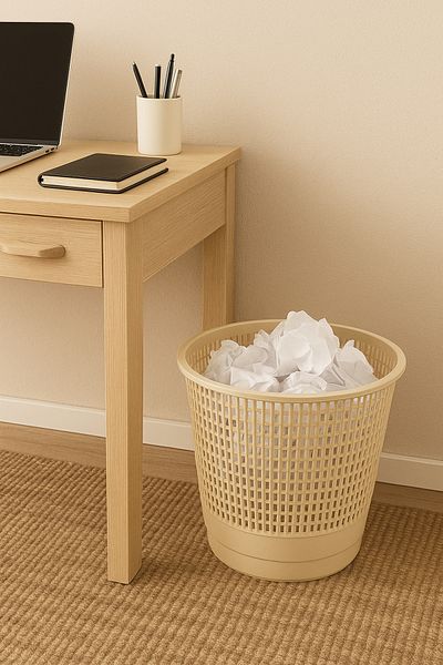 Living Round Plastic Waste Bin with Ventilated Design – Lightweight Trash Can for Home