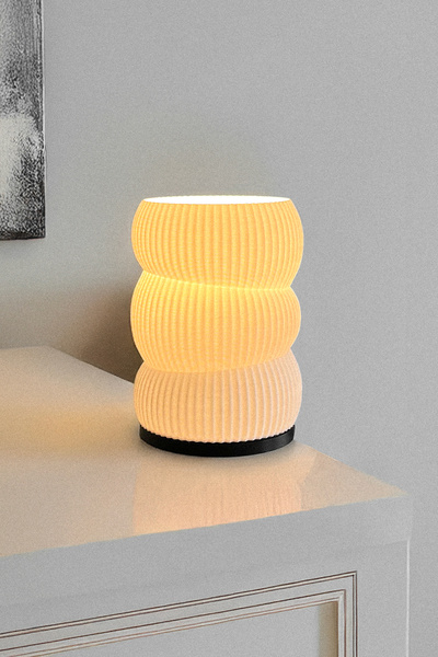 Shayn Home Bella Pinter Modern Tasarım Beyaz Abajur Masa Lambası