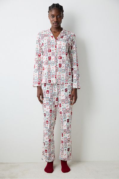 Penti Gift New York Multicolored Shirt Pants Pajama Set
