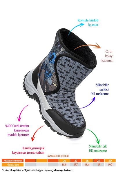 Kiko Kids Παπούτσια για αγόρια για χιόνι Cettu Velcro Thermo Sole