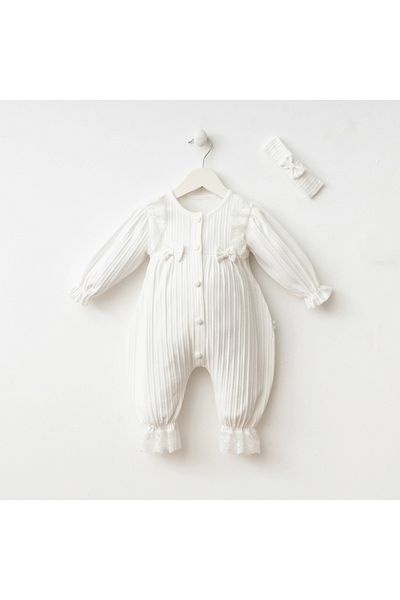 MİNİZEYN TEKSTİL Miniycool 3016 Mnz Brand Lace Leg Jumpsuit 3-9 Months Girl