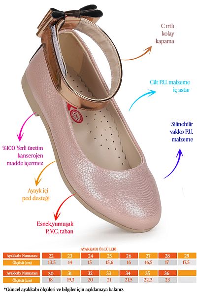 Kiko Kids Velcro Girls Bow Ballerina Shoes Aegean 205 Vakko Strap