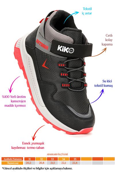 Kiko Kids Αγορικά Μποτάκια Thermo Sole Velcro 290