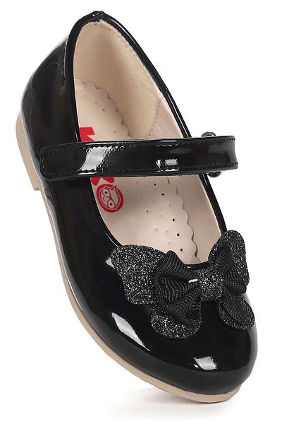 Kiko Kids Stoned Velcro Κοριτσίστικα Παπούτσια Μπαλαρίνας με Φιόγκο Ege 204 Λουστρίνι