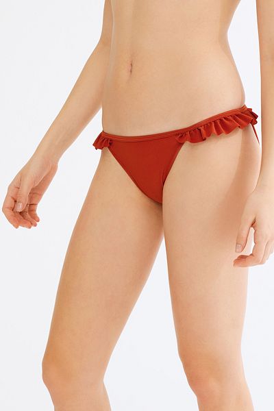 Penti Orange Canvas Frill Side Bikini Bottom