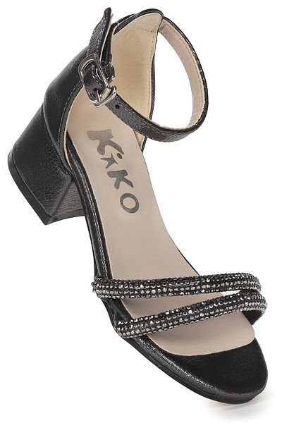 Kiko Kids Sarer Vakko Stone Sandale cu toc de 3 cm pentru fete pantofi rochii de seara