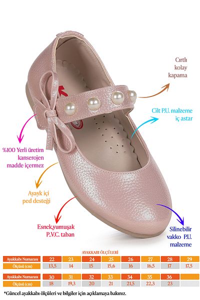 Kiko Kids Bareti Vakko Pearl Daily Velcro για κορίτσια παπούτσια μπαλαρίνας