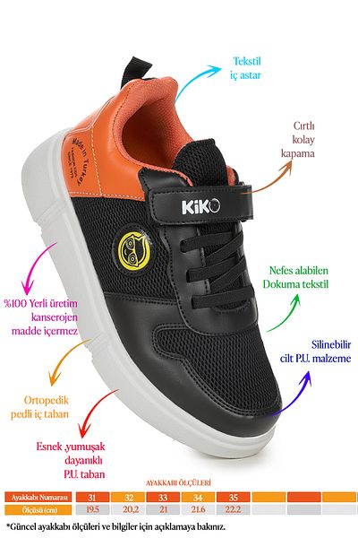 Kiko Kids Αθλητικά παπούτσια για αγόρια Velcro Mesh 3011